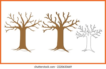 Autumn Tree, Leaf Line Art, Fall Leaves Crafts Gnome Design, Magic Clipart Halloween Tree Leaf Illustration, And Vector Design.