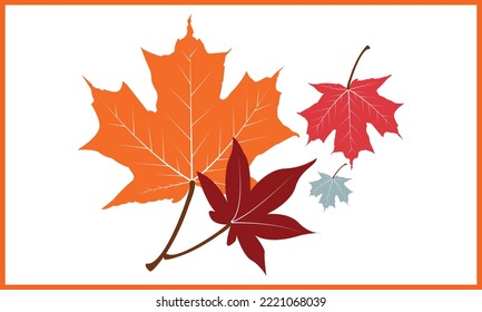 Autumn Tree Leafs Line Art, Fall Leaves Crafts Gnome Design, Magic Clipart Halloween Tree Leafs Illustration, and Vector Design.