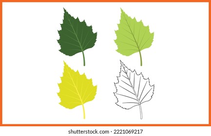 Autumn Tree Leafs Line Art, Fall Leaves Crafts Gnome Design, Magic Clipart Halloween Tree Leafs Illustration, and Vector Design.