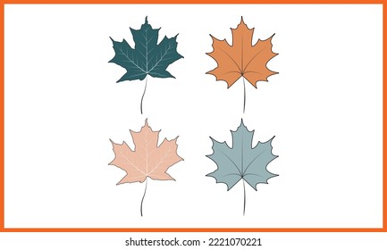 Autumn Tree Leafs Line Art, Fall Leaves Crafts Gnome Design, Magic Clipart Halloween Tree Leafs Illustration, and Vector Design.