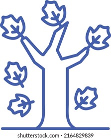 Autumn Tree Leafs vector icon. Can be used for printing, mobile and web applications.