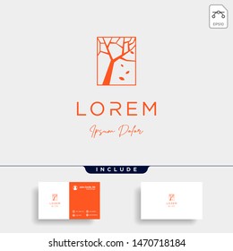 autumn tree logo design nature vector illustration