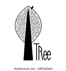 Autumn tree logo isolated on white vector illustration