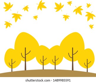 Autumn tree. Maple leaves.vector illustration.