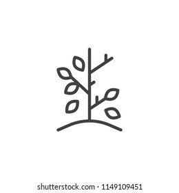 Autumn tree outline icon. linear style sign for mobile concept and web design. Tree with branch and leaves simple line vector icon. Symbol, logo illustration. Pixel perfect vector graphics