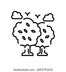 Autumn tree Outline Icon, Vector illustration