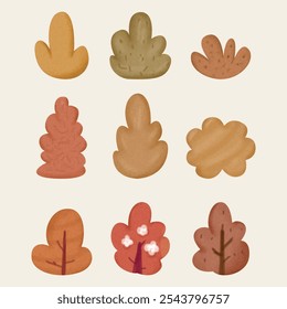 Autumn Tree pack illustratie ontwerp