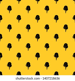 Autumn tree pattern seamless vector repeat geometric yellow for any design