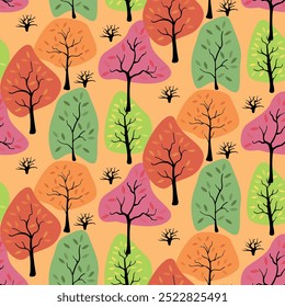 Autumn tree pattern for your design