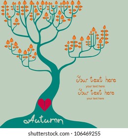 Autumn tree with place for your text
