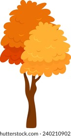 Ilustración de vectores de plantas de árbol de otoño