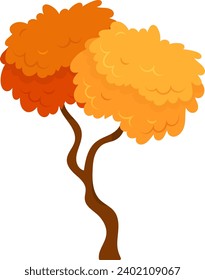 Ilustración de vectores de plantas de árbol de otoño