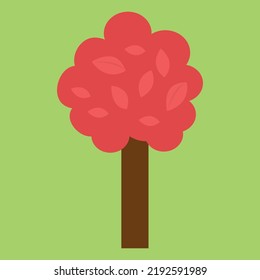 Autumn tree with red leaves