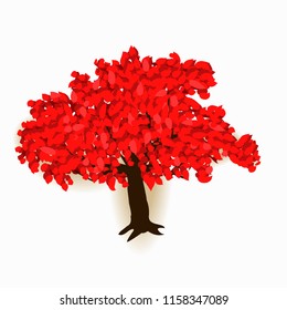 autumn tree with red leaves. autumn image