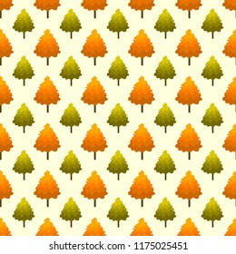 Autumn tree seamless pattern