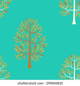 autumn tree. seamless pattern