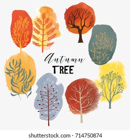 autumn tree set.Vector tree collection.