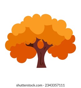 autumn tree simple stylish vector illustration