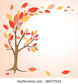 Autumn tree with space for text