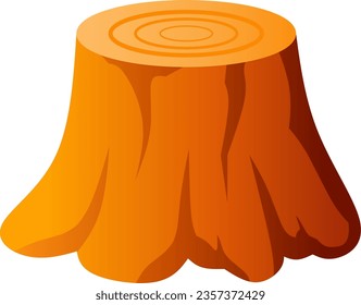 Autumn tree stump vector illustration. Stump fall season icon with gradient color. Autumn graphic resource for icon, sign, symbol or decoration. Stump from the fallen tree in the fall season