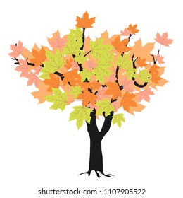 Autumn tree in a stylized style