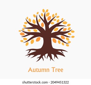 Autumn tree symbol. Vector illustration.