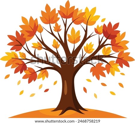 Autumn tree vector artwork illustration