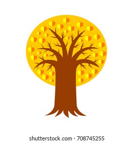 Autumn tree vector icon