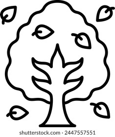 Autumn Tree vector icon. Can be used for printing, mobile and web applications.