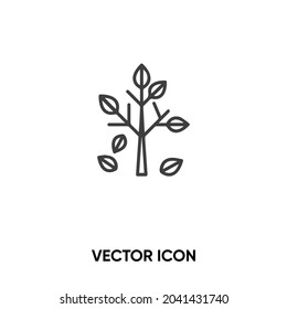 Autumn tree vector icon. Modern, simple flat vector illustration for website or mobile app.Leaf symbol, logo illustration. Pixel perfect vector graphics	