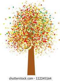 Autumn tree, vector illustration