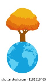 autumn tree vector illustration