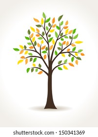 Autumn tree - vector illustration