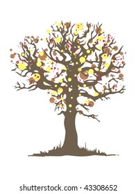 Autumn tree vector illustration