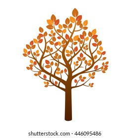 Autumn Tree. Vector Illustration.