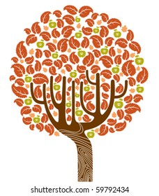 árbol de otoño. ilustración vectorial