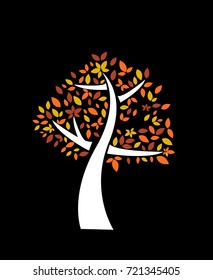 autumn tree vector illustration
