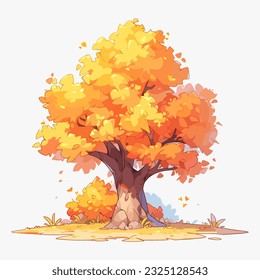 Autumn tree vector illustration. Autumn season. Tree isolated