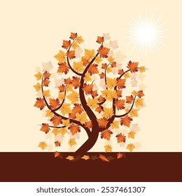 Autumn tree vector illustration. Autumn season