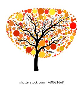 Autumn tree vector isolated on white background