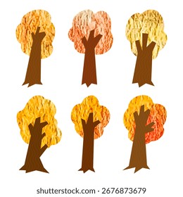 autumn   tree vector isolated set