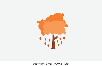 Autumn tree vector logo design