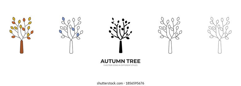 autumn tree vector type icon