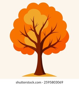 autumn tree vector in white background 