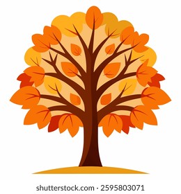 autumn tree vector in white background 