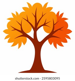 autumn tree vector in white background 