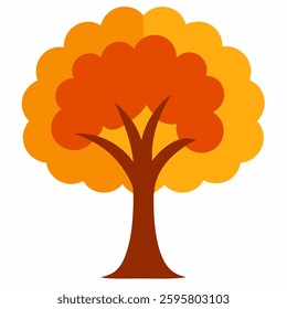 autumn tree vector in white background 