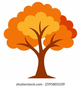 autumn tree vector in white background 