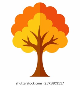 autumn tree vector in white background 