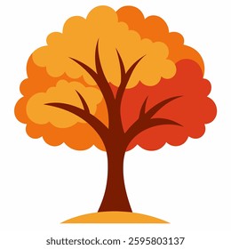 autumn tree vector in white background 